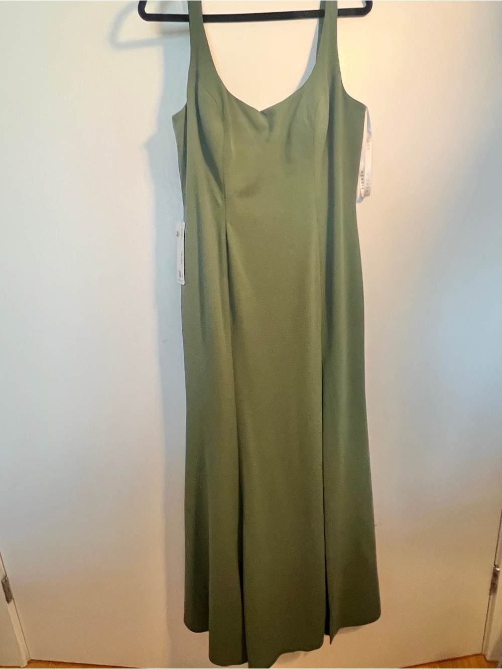Azazie Arwen Eucalyptus Stretch Crepe Bridesmaid Dress |Size 14 (Fits Like a 10)